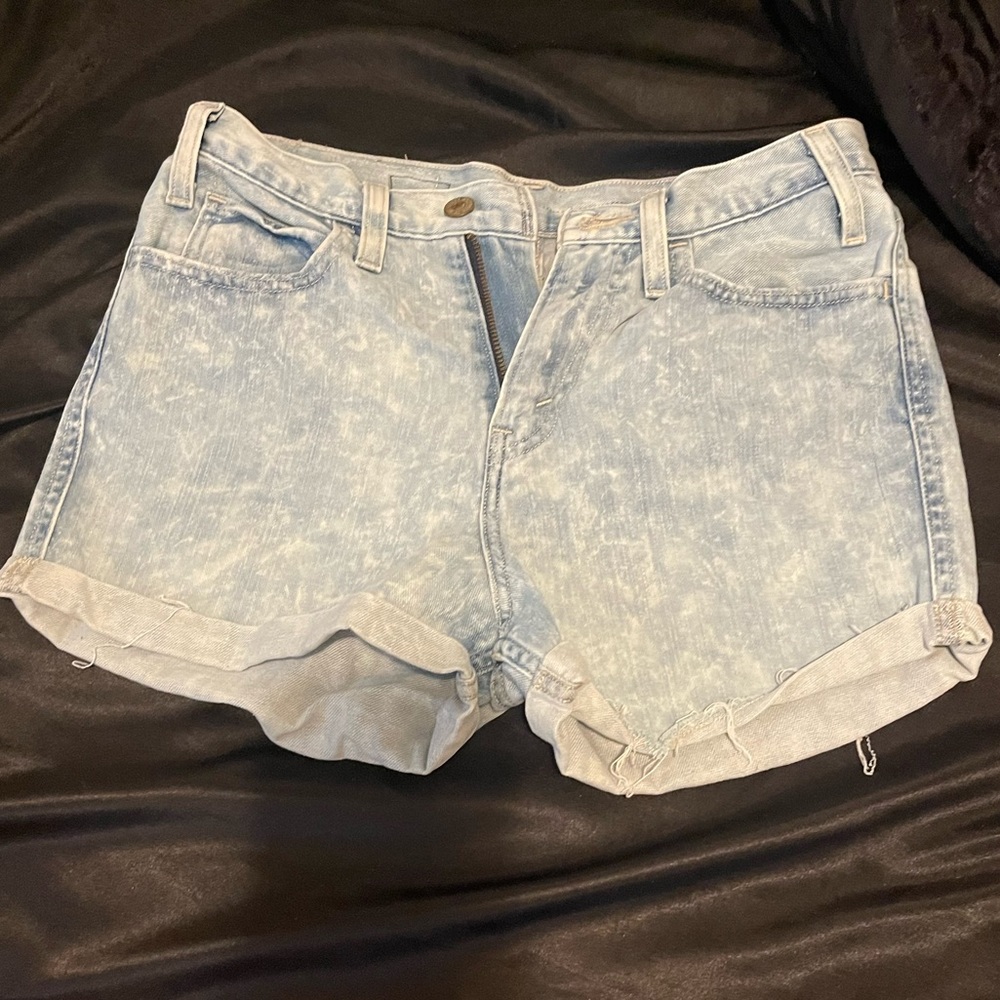 Acid Wash High Waisted Shorts